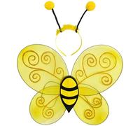 Jorzer Bee Costume Kids Cute Bee Costume Set Includes Yellow Wing & Antenna Headband for Halloween Cosplay Festivals & Themed Parties Game Toys.