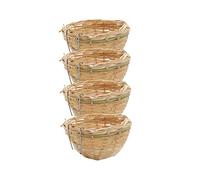 Jorzer Birds Nest 4Pcs Straw Bird Nest Handwoven Nest Cage House Hatching Breeding Cave Straw Bird Nest Cage for Parrot, Canary or Cockatiel or Other Birds 10 * 6 cm