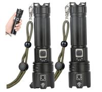 Jorzer Brightest Flashlight 2Pcs 5 Modes High Lumens LED Flashlight Rechargeable Waterproof Portable for Emergencies Camping Hiking Outdoor