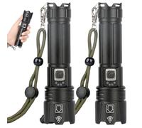 Jorzer Brightest Flashlight 2Pcs 5 Modes High Lumens LED Flashlight Rechargeable Waterproof Portable for Emergencies Camping Hiking Outdoor Tools.