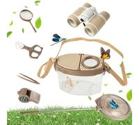 Jorzer Butterfly Catcher for Kids 7Pcs/Set Educational Butterfly Kit with Magnifying Glass, Tweezer, Whistle, Net, Telescope and Clip Outdoor Toys for Kids -