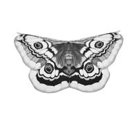 Jorzer Butterfly Wing for Girls and Mask Costume Chiffon Butterfly Cape Eye-Catching Moth Print, Full Costume Set for Cosplay & Parties Dress Up, Black White
