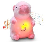 Jorzer Capybara Breathing Stuffed Animal Anxiety Relief Capybara Sleeping Plush with Realistic Breathing Motion & Soothing Music Lights for Kids No Battery Style 2 Toys And Games