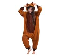 Jorzer Capybara Onesie Kids Cartoon Warm Capybara Pajamas with Hood Fluffy Cute Pajamas for Themed Parties, Casual Home Wear 110cm