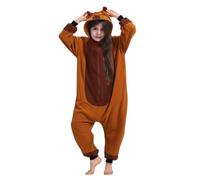 Jorzer Capybara Onesie Kids Cartoon Warm Capybara Pajamas with Hood Fluffy Cute Pajamas for Themed Parties, Casual Home Wear 100cm