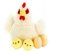 Jorzer Chicken Stuffed Animal Chicken Plush Stuffed Plush Toy Zippered Belly Toy with Eggs or Chicks for Boys Girls Birthday Christmas Easter Yellow.