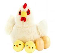 Jorzer Chicken Stuffed Animal, Zippered Belly Stuffed Chicken Plush Toy with Eggs or Chicks for Boys Girls Birthday Christmas Easter, Yellow