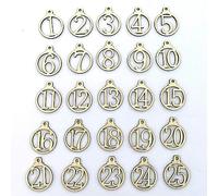Jorzer Christmas Advent Calendar Wood Wooden Numbers 1-25 Vintage Wooden Christmas Countdown Advent Calendar Number DIY Gift Tags