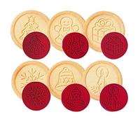 Jorzer Christmas Cookie Cutters, Silicone Cookie Stamps Diy Cookie Embossing Cake Biscuit Molds Biscuit Cutter, Red