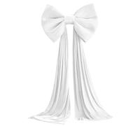 Jorzer Christmas Tree Topper Bow, 19.7x70.9in Extra Large White Velvet Bows for Home Christmas Tree Toppers Wreath Wall Room Party Holiday Decor Supplies