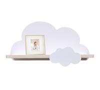 Jorzer Cloud Shelves, Wood Cloud Wall Shelves with Hook, Cute and Simple Style Wall Shelf for Book Toys Storage Kawaii Room Decor