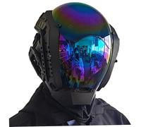 Jorzer Cool Masks Punk Futuristic Cosplay Helmet Mechanical Sci-Fi Gear Halloween Mask for Cosplay Party Music Festival Cool Masks Helmet Halloween Mask Futuristic
