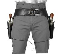Jorzer Cowboy Gun Belt, Dual Revolver Holders, Black, One Size