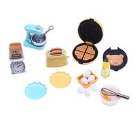 Jorzer Dollhouse Kitchen Set Accessories Dollhouse Miniatures 10Pcs/Set 1:12 Scale Plastic Kitchen Accessories Includes Waffle Maker Toaster Scale Stand Mixer for Kids Style 2