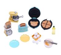 Jorzer Dollhouse Kitchen Set Kitchen Accessories Dollhouse Miniatures 10Pcs/Set 1:12 Scale Plastic Accessories Includes Waffle Maker Toaster Scale Stand Mixer for Kids Style 1