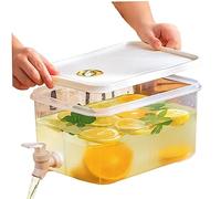 Jorzer Drink Dispenser with Tap 5l Fridge Jug Dispenser with Tap Drink Dispenser with Lid Summer Cold Drink Container Fridge Jug Drinks Chiller for Fruit Juice