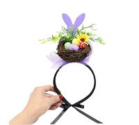 Jorzer Easter Headwear Easter Egg Headband Bunny Headwear Birds Nest Head Bands Rabbit Costume Accessories Purple