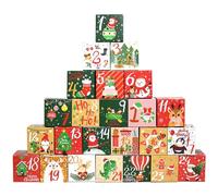 Jorzer Fill Your Own Advent Calendar Advent Calendar Box 24 Days Countdown Empty Advent Calendar to Fill Yourself 24PCS 3 inch Kraft Paper Advent Calendar Style 1