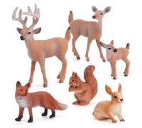 Jorzer Forest Animals Figures, 6PCS Realistic Plastic Animal Figurines, Learning Educational Miniature Animals for Science Projects Cake Toppers Birthday Party Favor Toys And Games..