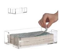 Jorzer Guest Towel Holder, Clear Acrylic Napkin Holder, 9.3x5.5x2.5 Inch Disposable Hand Towel for Bathroom, Kitchen, Hotel, Restaurant Guest