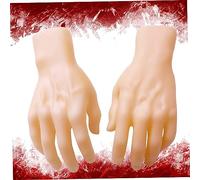 Jorzer Halloween Hands Left and Right Spooky Vinyl PVC Hand Scary Realistic Hands Bloody Dead Body Parts for Haunted House Props Halloween Decoration Toys Games