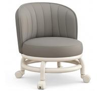 Jorzer Heavy Duty Rolling Stool, Low Rolling Stool with Wheels & Backrest for Home Use, Grey Ergonomic Chair Home