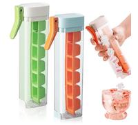 Jorzer Ice Cube Trays 2PCS Ice Cube 3x2x8in Pp Pc 6 Grid Detachable Ice Cube Trays One Handed Deicing and Pressing Summer Food-Grade Ice Molds for Drinks,Orange+green