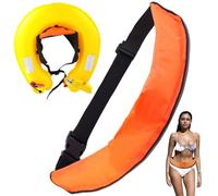 Jorzer Inflatable Life Belt Automatic Inflatable Life Jacket Adjustable Belt Pack with Reflective Strips & Whistle Extra Tube for Kayaking Boat No Gas Cylinder Orange J