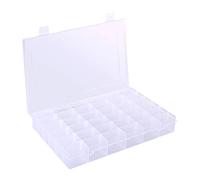 Jorzer Jewelry Storage Box Organizer 36 Grids Plastic Transparent Box Adjustable Compartments Containers White for Ring Earring Jewelry Storage BoxGrids Organizer BoxJewelry Plastic