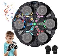 Jorzer Kids Boxing Machine 5-Speed 2 Modes Music Boxing Machine with LED Lights, Scoring Punching Trainer with Gloves for Home Exercise 13.8x13.8x1.6 inch Black.Sporting Goods