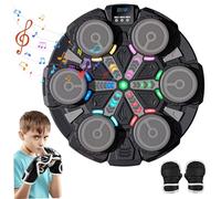 Jorzer .Kids Boxing Machine 5-Speed 2 Modes Music Boxing Machine with LED Lights, Scoring Punching Trainer with Gloves for Home Exercise 13.8x13.8x1.6 inch Black SPORTING_GOODS