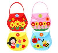 Jorzer Kids Sewing Kit Cute Handbag Felt Sewing Kit 4 Different Fun DIY Craft Purse Helps Develop Fine Motor Skills for Kids Beginner Game Toys.