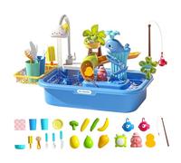 Jorzer Kids Water Table Removable Electric Play Sink with Running Water Educational Play Sink with 180° Rotating Faucet for Kids, Park, Nursery, Garden, Blue Toys And Games.