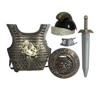 Jorzer Knight Costume Kids 5Pcs/Set Dragon Pattern Medieval Knight Armor Includes Helmet, Shield, Sword, Wrist Guards and Armor for Halloween Cosplay Role Play