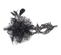 Jorzer Lace Masquerade Mask for Women with Flower, Black