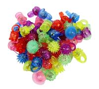 Jorzer Light Up Rings Cute Safe Flash Ring Glow in The Dark Eye-Catching Finger Lights Novelty for Carnivals Birthday Parties Weddings Random Color Mixing Game Toys.