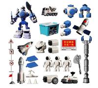 Jorzer Magnetic Toys for Kids, 36PCS/Set Assembled Aerospace Series Magnetic Autonomous Car Set, Educational Plastic Transforming Toys for and Games