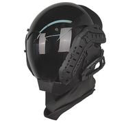 Jorzer Mask with Guide Rail Futuristic Mask PC Decorative Punk with Face Cyber for Cosplay Party Halloween Music Festival Helmet