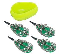 Jorzer Method Feeder Rigs Fishing Feeder Set Carp Bait Plastic Inline Method Feeders with Quick Release Mould 4PCS