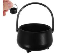 Jorzer Mini Cauldron 0.8'' Halloween Cauldron with Handle 1:12 Dollhouse Accessories Mini Cast Iron Halloween Dollhouse Miniatures Caudron Only Toys Games