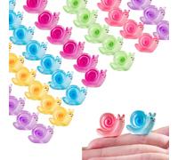 Jorzer Mini Resin Animals Cartoon Adorable Snail Shape Luminous Mini Resin Animals Long Lasting Ornament 100Pcs for DIY Craft Micro Landscape Garden, Random Color