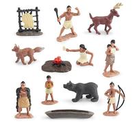 Jorzer Native American Figurines Powhatan Indian Native American Decor Figurines Set Set for Historical Education School Project Decoration Birthday Game Toys.