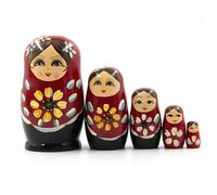 Jorzer Nesting Dolls Wooden Matryoshka Doll 5Pcs/Set Funny Russian Nesting Dolls Stacking Toys for Kids Home Decoration Russian Matryoshka Doll