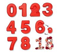 Jorzer Number Cake Tins 3D Number Cake Moulds Set 0-9 Silicone Baking Moulds Number Cake Baking Pan for Birthday Festival Anniversary Wedding Party 9Pcs 10 Inch