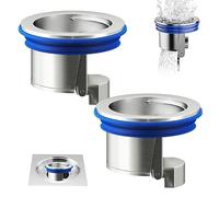 Jorzer Odor Proof Floor Drain 2PCS Shower Trap Core Shower Drain Backflow Preventer Drain Stopper Drain Guard Sewer Hair Catcher for Kitchen Bathroom Laundry Silver