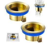 Jorzer Odor Proof Floor Drain 2PCS Shower Trap Core Shower Drain Backflow Preventer Drain Stopper Drain Guard Sewer Hair Catcher for Kitchen Bathroom Laundry Brass