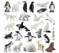 Jorzer Polar Animals Figurines for Kids 26Pcs/Set Realistic Plastic Polar Animals Figurines Small Animal Toys for Kids Early Educational Birthday Cupcake Topper Toys And Games