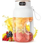 Jorzer Portable 1200ml 2-in-1 Blender Cup with Digital Display, USB Rechargeable Portable Juicer Blender with Ergonomic Grip for Shakes & Juice