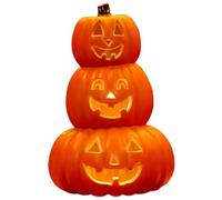 Jorzer Pumpkin Light with Devil Face 3-Tier Waterproof Pumpkin Lamp LED Decor Warm Lighting Halloween Lights for Indoor Outdoor Decor