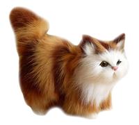 Jorzer Realistic Cat Stuffed Animal 4.7x2.4x4.7'' Hollow Inside Cute Realistic Cat Easy to Clean Lifelike for Home Decor, Photography Props and Yellow Toys And Games.